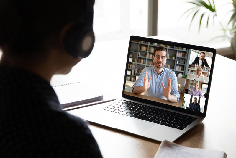A virtual meeting with a client