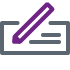 Icon illustration of writing a check from a checking account
