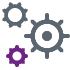 Icon illustration of gears turning for Specialized Industries