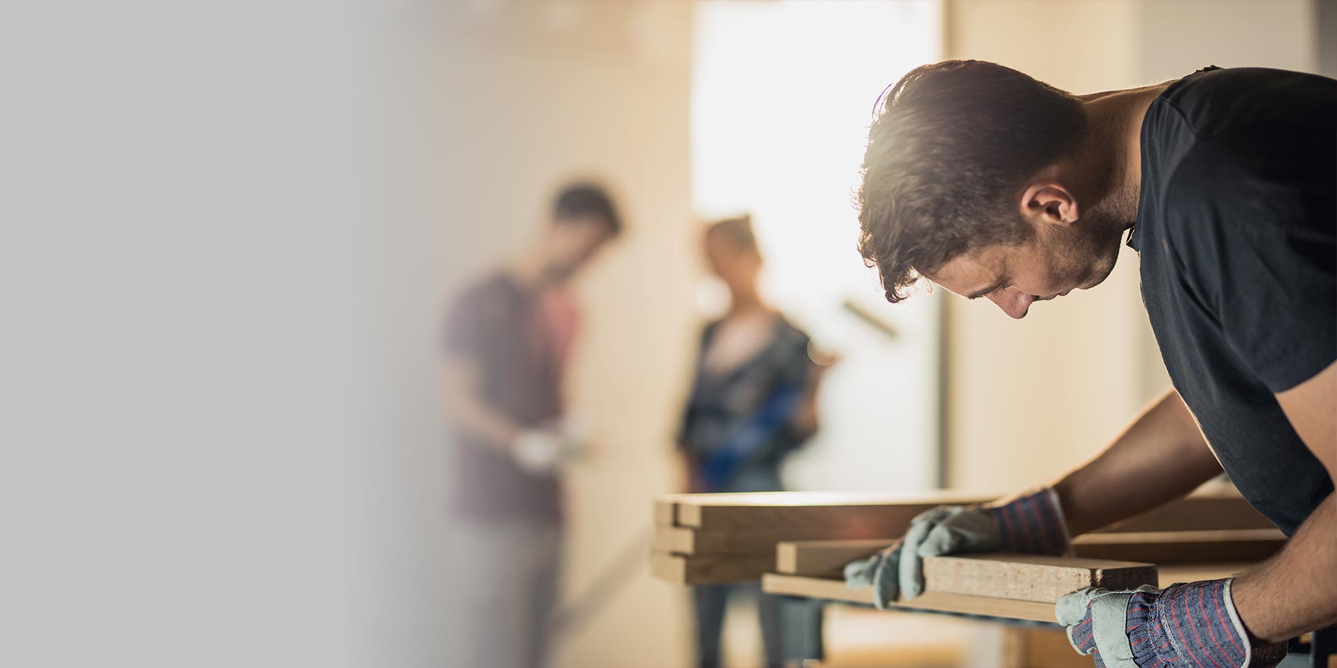 Carpenter using the funds from a Home Equity Loan to make home improvements 